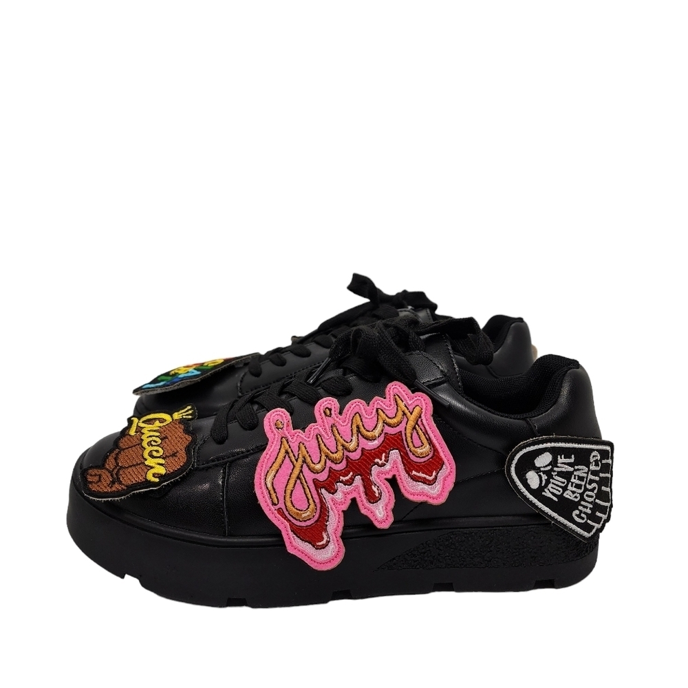 Cape Robbin Women's Bitcoin Letter Statement Applique Detail Sneakers